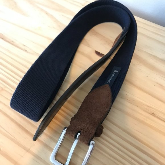 Anderson's Woven Navy Brown Leather Belt - Picture 8 of 9